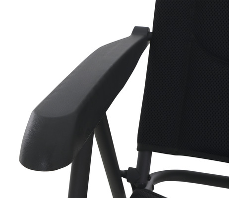 Vue détaillée d''un fauteuil roulant avec accoudoir et dossier en tissu Mesh