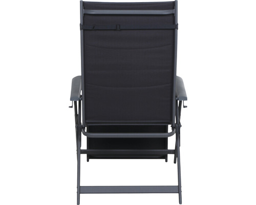 Fauteuil de jardin en aluminium et textile, vue arrière