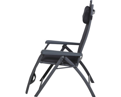 Chaise de jardin avec accoudoirs et appuie-tête