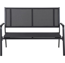 Banc de jardin avec structure en acier et revêtement textile