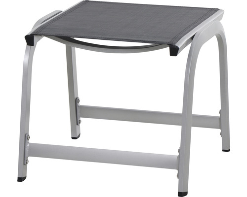 Fusshocker aus Aluminium mit Textilbespannung für den Aussenbereich