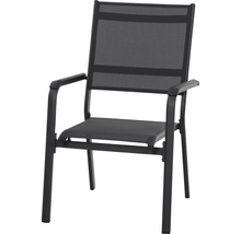 Chaise de jardin avec accoudoirs et revêtement en filet