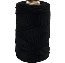 Schwarze Makramee-Kordel auf einer Spule