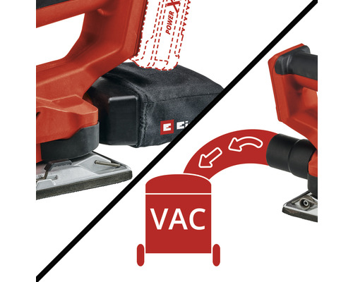 Einhell Logo und Staubsaugeranschluss-Symbol für Schleifgeräte