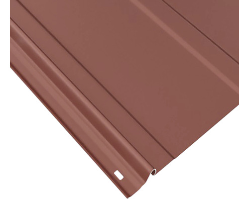 Detailansicht einer Stülpschalungsplatte für den Aussenbereich