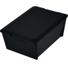 Boîte de rangement noire avec couvercle