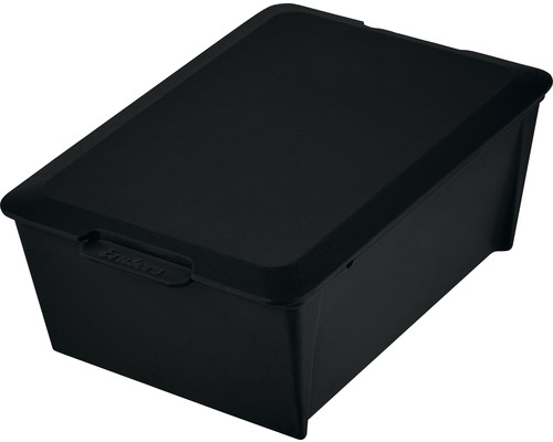 Boîte de rangement noire avec couvercle