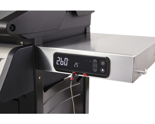 Vue détaillée d''un gril avec affichage de la température