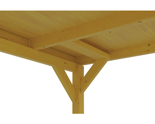 Vue détaillée d''une construction en bois avec toit