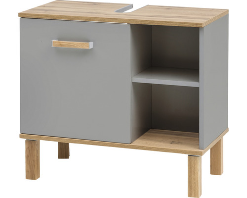 Waschbeckenunterschrank mit Tür und offenem Regal