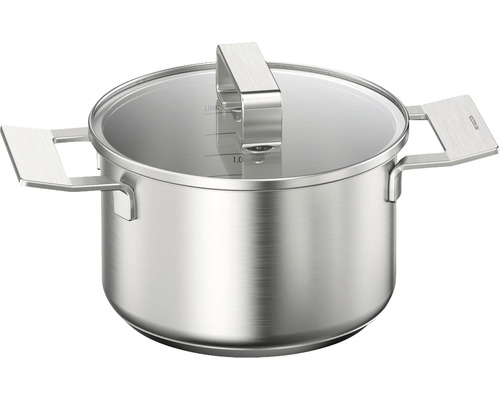 Edelstahltopf mit Glasdeckel