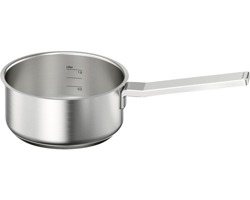 Edelstahl Stieltopf mit Litermarkierung