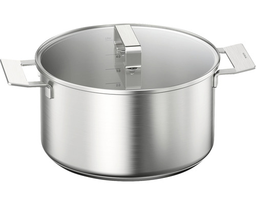 Edelstahltopf mit Glasdeckel