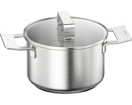 Casserole en acier inoxydable avec couvercle en verre