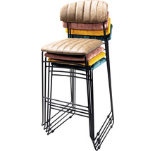 Tabourets de bar empilables avec structure en métal et assise rembourrée