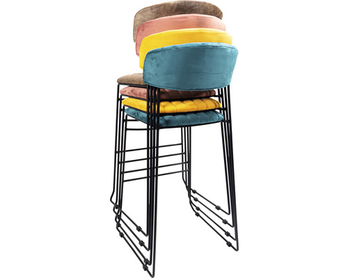 Pile de tabourets de bar avec structure en métal et assises rembourrées