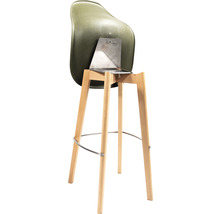 Tabouret de bar avec pieds en bois et coque d''assise