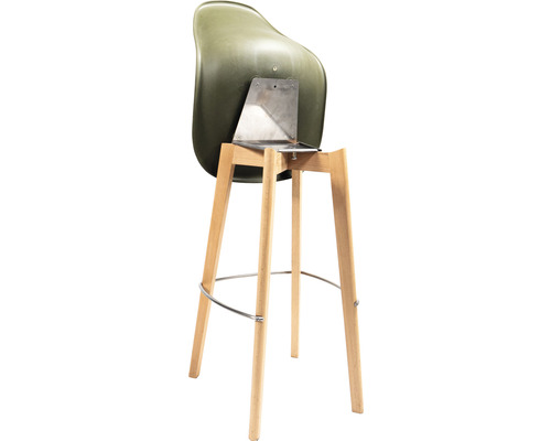 Tabouret de bar avec pieds en bois et coque d''assise