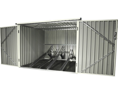 Abri à vélos ouvert en métal avec support à vélos