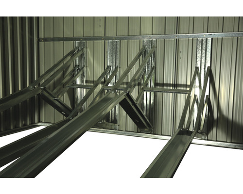 Support à vélos dans un abri de jardin