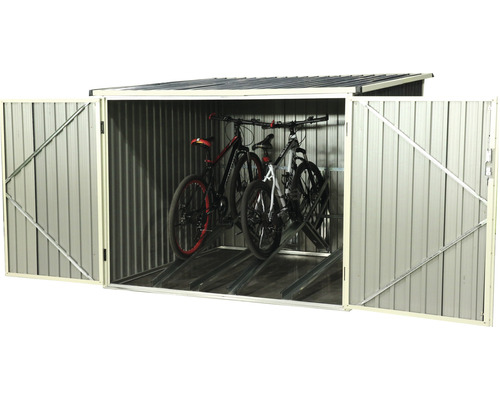 Garage à vélos en métal avec deux vélos