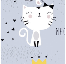 Dekoratives Muster mit Katze, Vogel, Herz und Krone