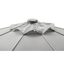 Detailaufnahme des oberen Teils eines Sonnenschirms