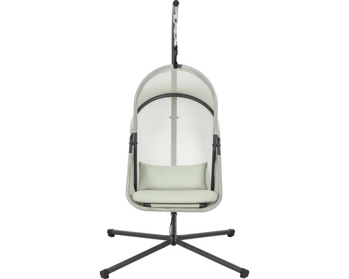 Fauteuil suspendu avec cadre en acier et coussins