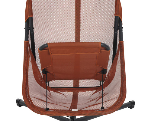 Vue détaillée d''un fauteuil suspendu avec poche de rangement