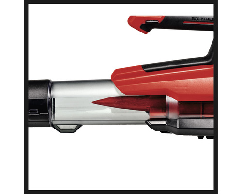 Detailansicht eines Akku-Laubbläsers mit Düse