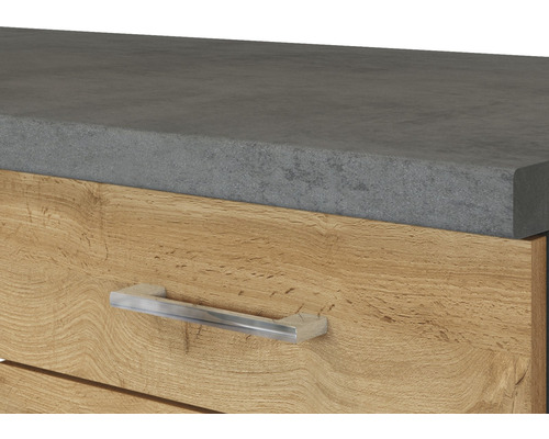 Gros plan d''un meuble avec plan de travail et tiroir