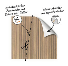 Dekorfolie mit Holzoptik, zuschneidbar und wiederablösbar