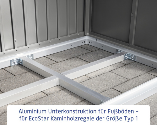 Aluminium Unterkonstruktion für Fußböden für EcoStar Kaminholzregale der Größe Typ 1