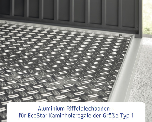 Aluminium Riffelblechboden für EcoStar Kaminholzregale Grösse Typ 1