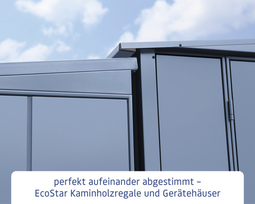 Detailansicht eines Gerätehauses mit Tür