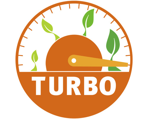 Symbole Turbo avec feuilles
