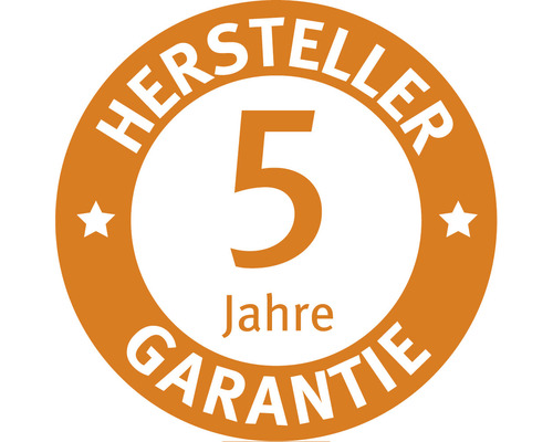 Herstellergarantie von 5 Jahren