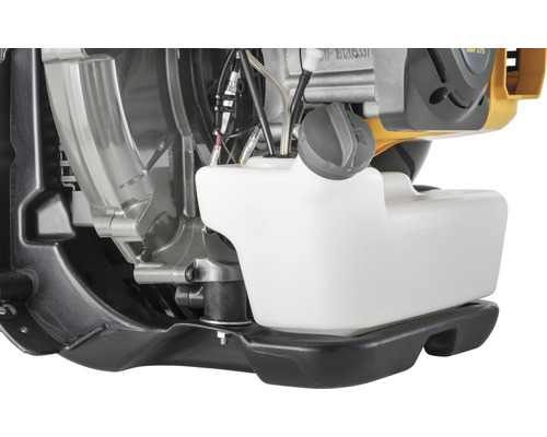 Vue détaillée d''un souffleur de feuilles avec réservoir de carburant