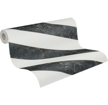 Tapetenrolle mit Streifenmuster und Marmoroptik