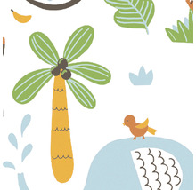 Motif de jungle illustré avec des palmiers et des animaux