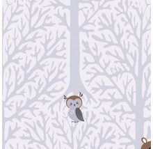 Tapete mit Eulen- und Baumdesign