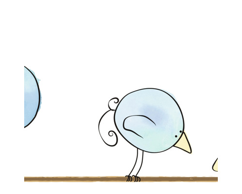 Illustration d''oiseaux sur une barre