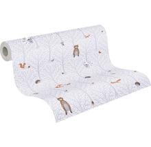 Tapetenrolle mit Bäumen und Tiermotiven