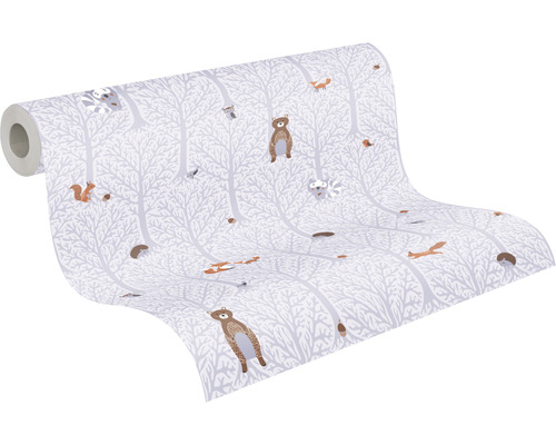 Tapetenrolle mit Bäumen und Tiermotiven