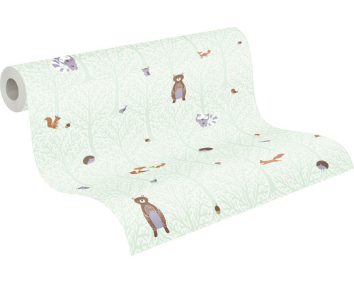 Rouleau de papier peint motif animaux de la forêt