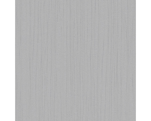 Papier peint vinyle gris à rayures.