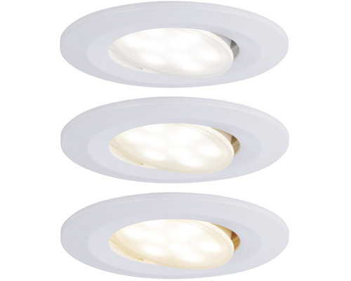 Drei LED Einbaustrahler mit unterschiedlicher Farbtemperatur