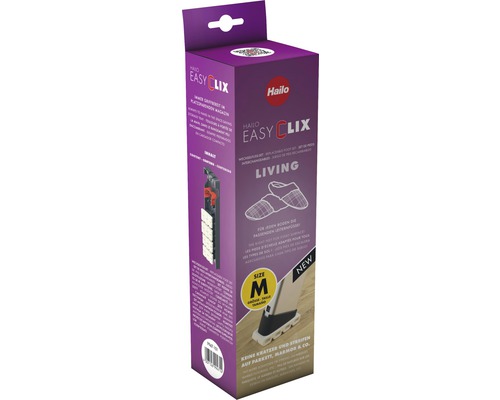 Hailo Easy Clix Living Ersatzfußset Grösse M in einer lila Verpackung