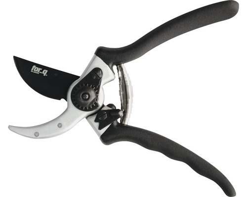 Sécateur avec lame noire et tête de cisaille argentée