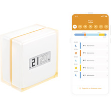 Raumthermostat mit zugehöriger Smartphone-App zur Temperaturregelung
